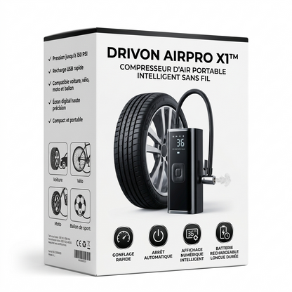 Drivon AirPro X1™ Compresseur d’air portable sans fil intelligent