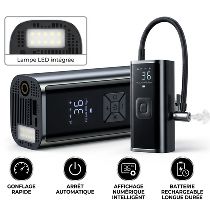 Drivon AirPro X1™ Compresseur d’air portable sans fil intelligent